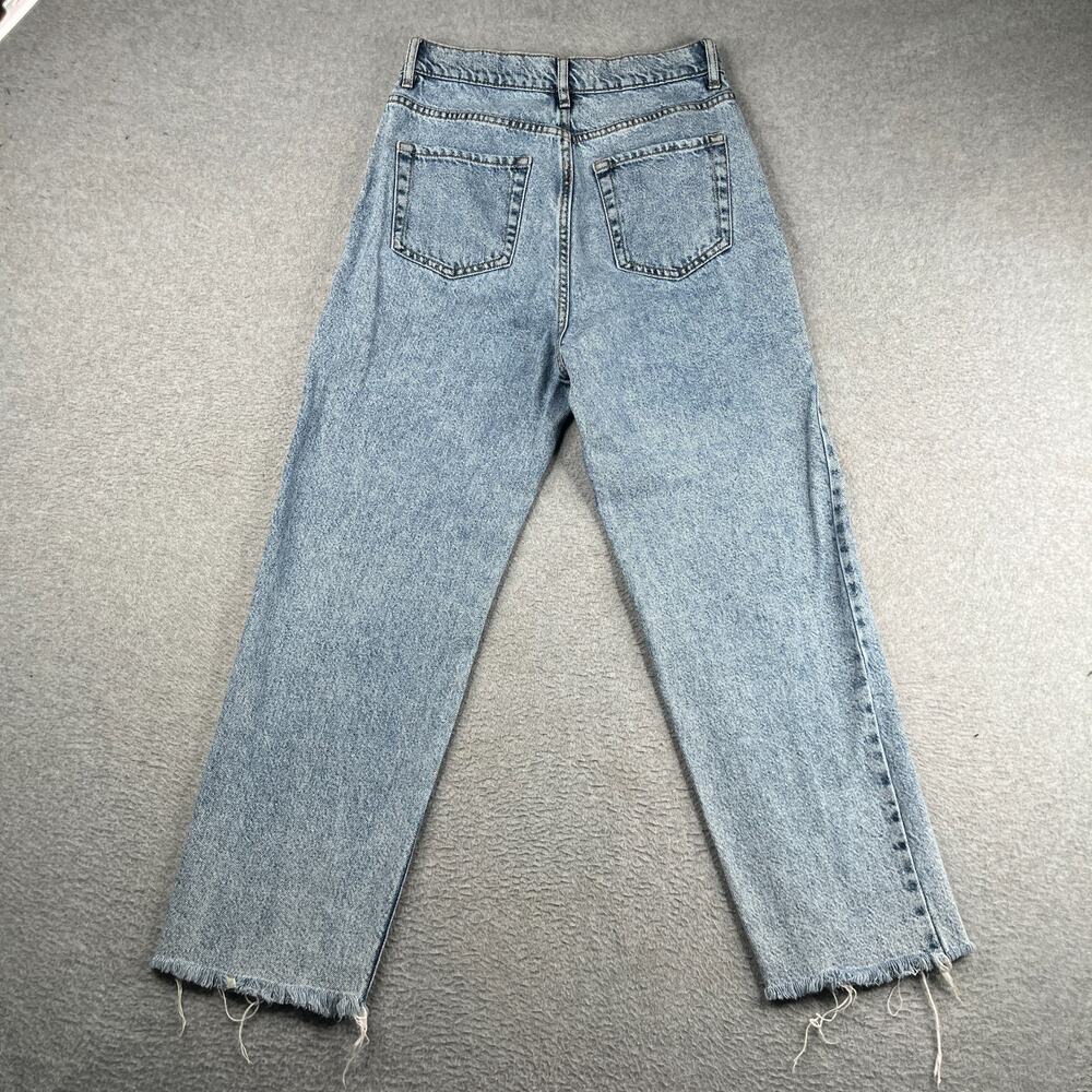 Pac Sun High Rise Button Fly Denim Jeans Womens Size 27 Light Wash Distressed - Picture 12 of 13
